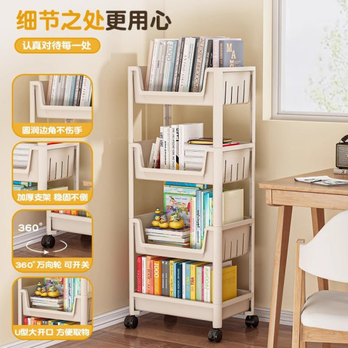 小推車置物架家用零食落地多層客廳收納書包架移動廚房果蔬菜籃子 小推車置物架家用零食落地多層客廳收納書包架移動廚房果蔬菜籃子