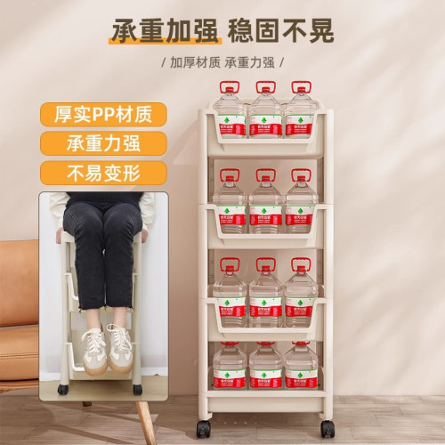 小推車置物架家用零食落地多層客廳收納書包架移動廚房果蔬菜籃子 小推車置物架家用零食落地多層客廳收納書包架移動廚房果蔬菜籃子