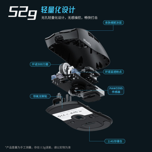 前行者M9mini無線藍牙雙模PAW3395輕量化設計電競遊戯長續航滑鼠 前行者M9mini無線藍牙雙模PAW3395輕量化設計電競遊戯長續航滑鼠