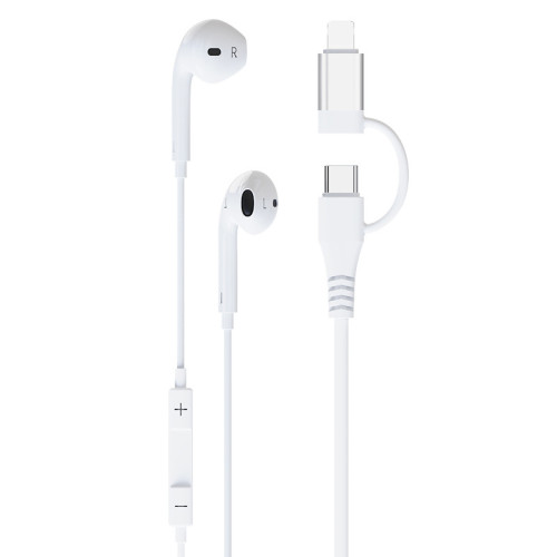 適用蘋果16/15安卓有線耳機TypeC數字Lighting二合一線控通話耳機 適用蘋果16/15安卓有線耳機TypeC數字Lighting二合一線控通話耳機