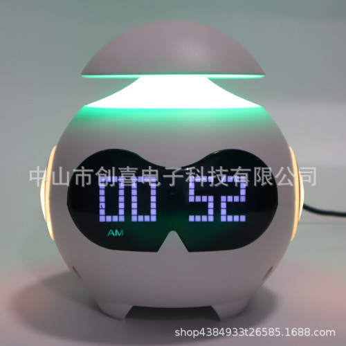 LED兒童臥室小夜燈 表情時鍾 閙鍾 藍牙音樂播放器  氛圍燈