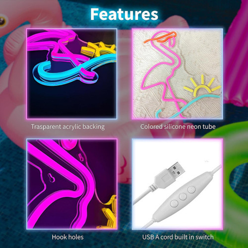 LED霓虹燈牌火烈鳥造型裝飾燈牌房間客廳臥室背景氛圍燈 LED霓虹燈牌火烈鳥造型裝飾燈牌房間客廳臥室背景氛圍燈