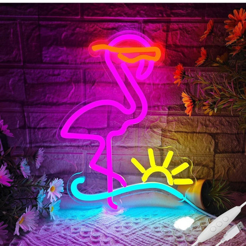 LED霓虹燈牌火烈鳥造型裝飾燈牌房間客廳臥室背景氛圍燈 LED霓虹燈牌火烈鳥造型裝飾燈牌房間客廳臥室背景氛圍燈