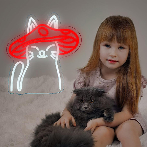 LED帽子霓虹貓燈牌房間客廳裝飾燈牌戶外露營發光酒吧場景裝飾 LED帽子霓虹貓燈牌房間客廳裝飾燈牌戶外露營發光酒吧場景裝飾