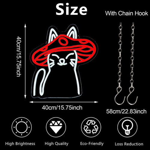 LED帽子霓虹貓燈牌房間客廳裝飾燈牌戶外露營發光酒吧場景裝飾 LED帽子霓虹貓燈牌房間客廳裝飾燈牌戶外露營發光酒吧場景裝飾