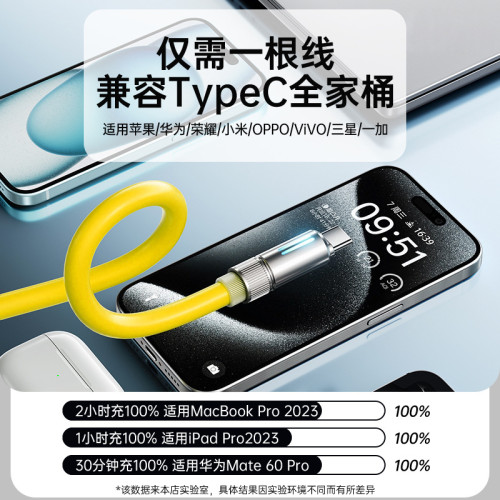 手機車用PD3.1數據線發光燈顯適用蘋果全系16華爲多兼容雙TypeC線 手機車用PD3.1數據線發光燈顯適用蘋果全系16華爲多兼容雙TypeC線