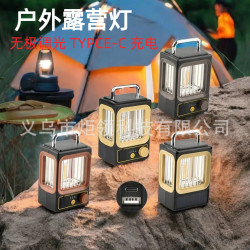 新款太陽能露營燈無極調光便捷式鎢絲燈手提式可充電帳篷燈