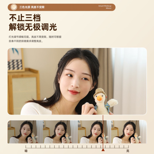 LED化妝鏡桌上型桌面補光智能臥室梳妝台鏡子可旋轉宿舍網紅少女心 LED化妝鏡桌上型桌面補光智能臥室梳妝台鏡子可旋轉宿舍網紅少女心