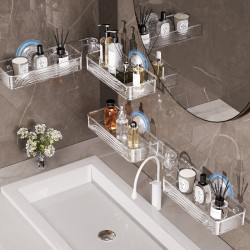 吸盤浴室置物架免打孔衛生間厠所洗手間洗漱台牆上水龍頭壁掛收納