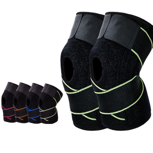 綁帶加壓護膝套跑步羽毛球彈簧支撐半月板跳繩騎行籃球膝關節護具 綁帶加壓護膝套跑步羽毛球彈簧支撐半月板跳繩騎行籃球膝關節護具