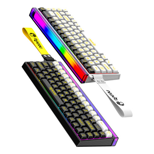 RAIKU雷魁K68 PRO有線鍵盤三拼色客製化遊戯發光鍵盤機械手感 RAIKU雷魁K68 PRO有線鍵盤三拼色客製化遊戯發光鍵盤機械手感