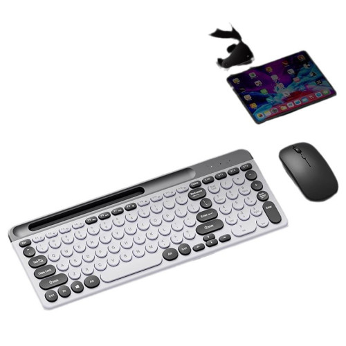 藍牙無線靜音圓鍵卡槽鍵盤適用手機筆記型電腦ipad平板usb組合 藍牙無線靜音圓鍵卡槽鍵盤適用手機筆記型電腦ipad平板usb組合