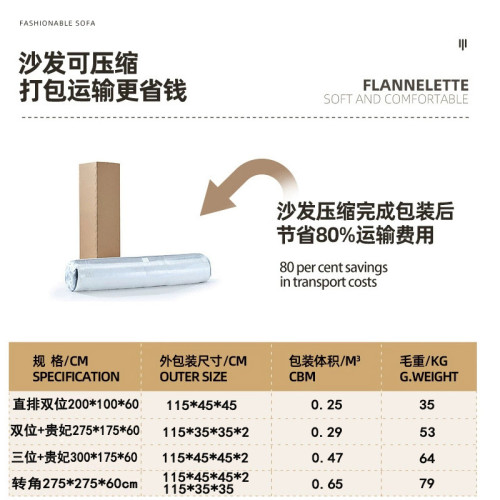 壓縮沙發方塊燈芯絨客廳中古風豆腐塊直排貴妃無骨架布藝沙發組合 壓縮沙發方塊燈芯絨客廳中古風豆腐塊直排貴妃無骨架布藝沙發組合