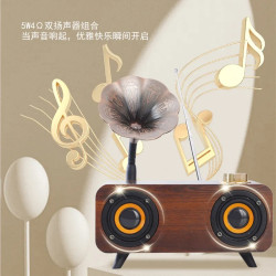 復古藍牙音箱藍牙音響高音質家庭音箱床頭高顔值聲低音砲FT4007