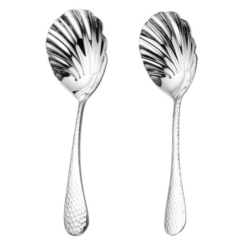 304不鏽鋼勺子 厚款鎚紋創意貝殼公用勺荷花勺家用調羹分餐服務勺 304不鏽鋼勺子 厚款鎚紋創意貝殼公用勺荷花勺家用調羹分餐服務勺