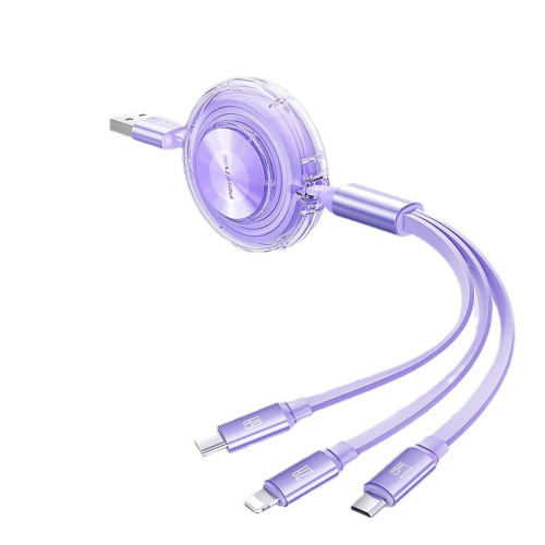 品勝三合一數據線3A快充充電線 伸縮一拖三數據線 禮品