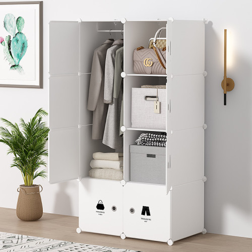 簡易衣櫃家用臥室出租房宿舍布衣櫥小型塑膠組裝收納櫃子結實耐用 簡易衣櫃家用臥室出租房宿舍布衣櫥小型塑膠組裝收納櫃子結實耐用