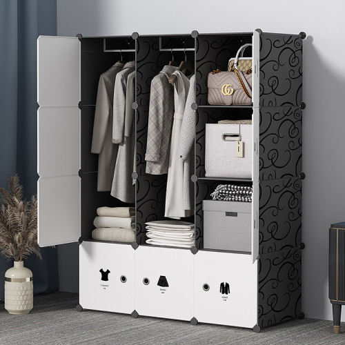 簡易衣櫃家用臥室出租房宿舍布衣櫥小型塑膠組裝收納櫃子結實耐用 簡易衣櫃家用臥室出租房宿舍布衣櫥小型塑膠組裝收納櫃子結實耐用