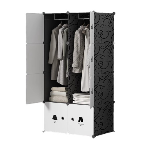 簡易衣櫃家用臥室出租房宿舍布衣櫥小型塑膠組裝收納櫃子結實耐用 簡易衣櫃家用臥室出租房宿舍布衣櫥小型塑膠組裝收納櫃子結實耐用