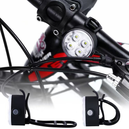 自行車前後燈套裝4led警示騎行燈USB充電爆閃夾釦式單車尾燈 自行車前後燈套裝4led警示騎行燈USB充電爆閃夾釦式單車尾燈