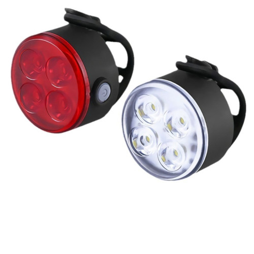 自行車前後燈套裝4led警示騎行燈USB充電爆閃夾釦式單車尾燈 自行車前後燈套裝4led警示騎行燈USB充電爆閃夾釦式單車尾燈