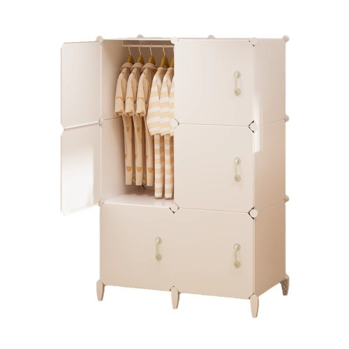 衣櫃家用臥室簡易組裝布衣櫥出租房用小戶型兒童塑膠收納儲物櫃子 衣櫃家用臥室簡易組裝布衣櫥出租房用小戶型兒童塑膠收納儲物櫃子