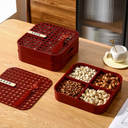 新年乾果盤家用客廳茶幾家用零食擺放盤高級精緻高顔值輕奢堅果盒