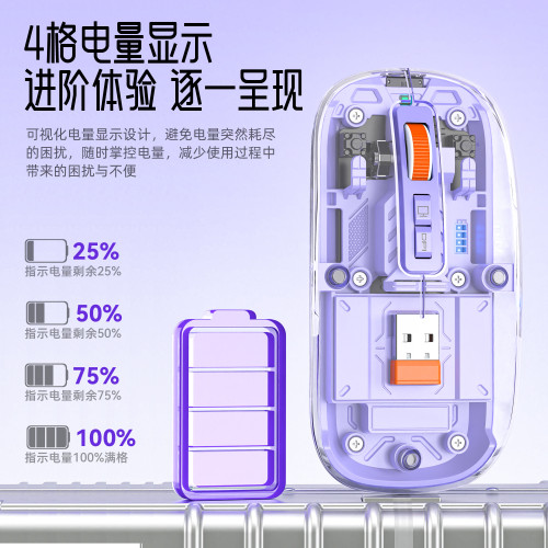 透明無線磁吸三模滑鼠充電款透明滑鼠筆電桌上型電腦通用藍牙滑鼠 透明無線磁吸三模滑鼠充電款透明滑鼠筆電桌上型電腦通用藍牙滑鼠