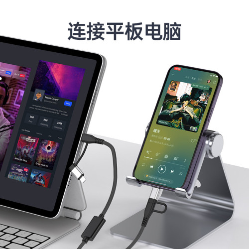 雙向對錄線兩頭Type-C接口雙頭Lightning插頭手機錄音編織內錄線 雙向對錄線兩頭Type-C接口雙頭Lightning插頭手機錄音編織內錄線
