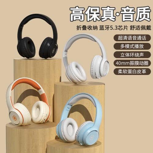 新款藍牙耳機頭戴式無線可插卡降噪電競超長續航