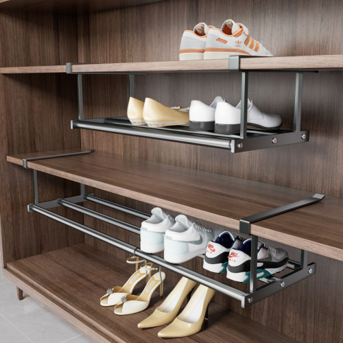 可伸縮鞋子收納神器鞋櫃分層隔板家用鞋架省空間下掛式鞋托置物架 可伸縮鞋子收納神器鞋櫃分層隔板家用鞋架省空間下掛式鞋托置物架