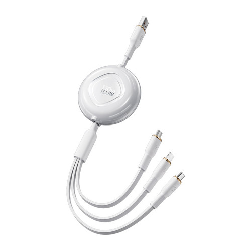 120W超級閃充伸縮充電線三合一多功能6A大容量數據線適用蘋果華爲 120W超級閃充伸縮充電線三合一多功能6A大容量數據線適用蘋果華爲