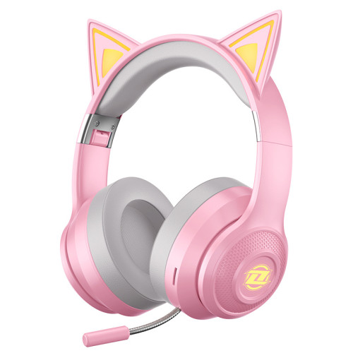 爆款貓耳朵無線藍牙耳機頭戴式萌系風電競網紅款發光好看帶麥