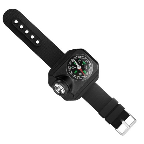 多功能可充電戰術手錶燈野營生存指南針戶外登山跑步手腕照明燈 多功能可充電戰術手錶燈野營生存指南針戶外登山跑步手腕照明燈