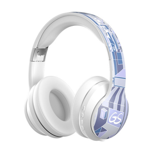 新款頭戴式耳機塗鴉圖案國潮無線藍牙遊戯電競重低音超長續航