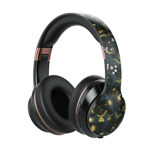 爆款無線藍牙耳機頭戴式國潮風網紅款潮流塗鴉重低音遊戯 爆款無線藍牙耳機頭戴式國潮風網紅款潮流塗鴉重低音遊戯