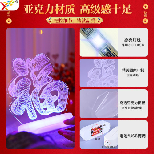 發光立體福字創意擺件2025新年蛇年主題裝扮餐桌面過年氛圍感裝飾 發光立體福字創意擺件2025新年蛇年主題裝扮餐桌面過年氛圍感裝飾