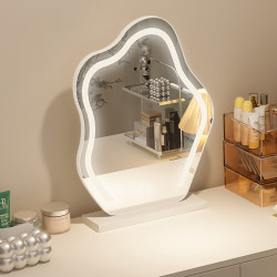 雲朵化妝鏡桌上型桌面帶燈新款輕奢LED智能女生主臥梳妝台鏡子