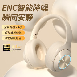 新款全包耳發光頭戴式藍牙耳機可旋轉大耳罩超長續航