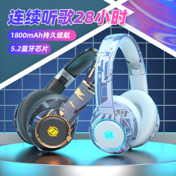 新款國潮原創塗鴉頭戴式藍牙耳機電競高低音爆款