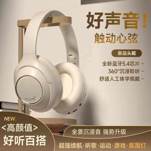 新款頭戴式無線藍牙耳機降噪帶耳麥高低音長續航