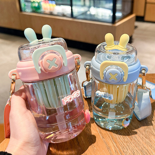 鉑盛水杯女生高顔值吸管杯子可愛萌帶茶隔夏季學生上學水壺可攜式 鉑盛水杯女生高顔值吸管杯子可愛萌帶茶隔夏季學生上學水壺可攜式