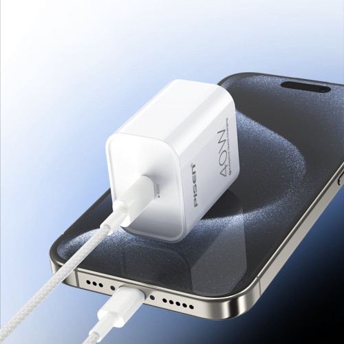 品勝40W亮面氮化鎵單Type-c充電器快充適用蘋果8-16系列華爲小米