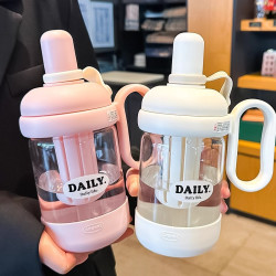 玻璃杯女高顔值大容量茶水分離泡茶杯2025新款辦公室耐高溫吸管杯