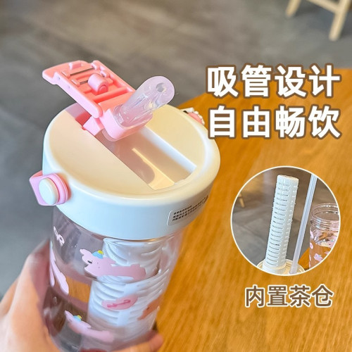 小清新塑膠杯吸管杯新款女高顔值大容量帶茶倉水杯夏天學生杯 小清新塑膠杯吸管杯新款女高顔值大容量帶茶倉水杯夏天學生杯