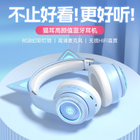 貓耳朵頭戴式耳機無線藍牙帶耳麥電競網紅同款爆款
