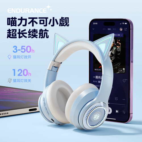 貓耳朵頭戴式耳機無線藍牙帶耳麥電競網紅同款爆款 貓耳朵頭戴式耳機無線藍牙帶耳麥電競網紅同款爆款