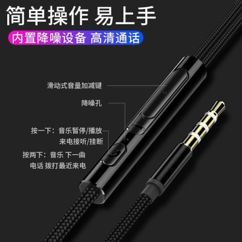 耳機有線入耳式高音質typec接口適用於華爲vivo小米OPPO圓孔