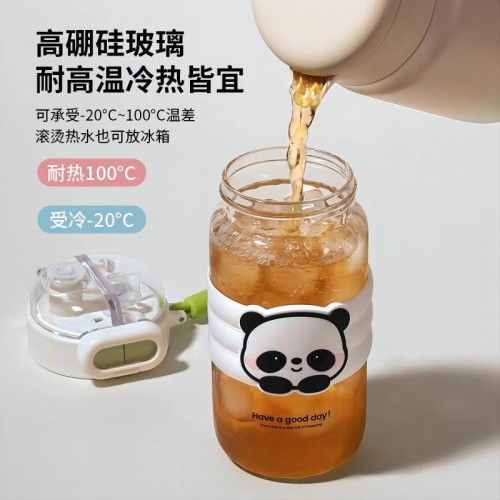 繽紛動物玻璃杯水杯高硼矽玻璃杯女高顔值雙飲吸管杯夏季學生可攜式 繽紛動物玻璃杯水杯高硼矽玻璃杯女高顔值雙飲吸管杯夏季學生可攜式