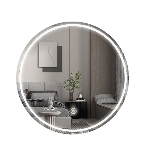 led帶燈圓形鏡子梳妝台鏡子化妝鏡壁掛主臥室梳妝鏡掛牆智能防霧 led帶燈圓形鏡子梳妝台鏡子化妝鏡壁掛主臥室梳妝鏡掛牆智能防霧